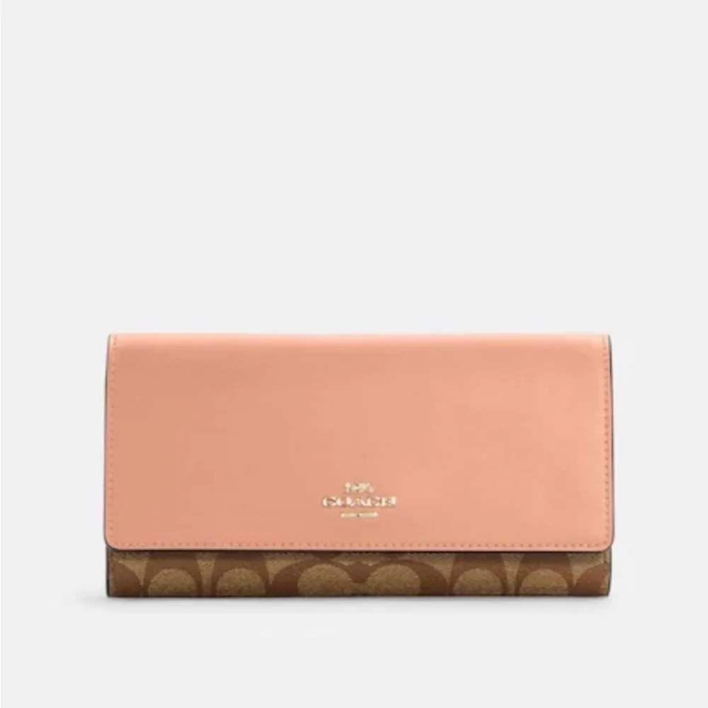 Coach Slim Trifold Wallet In Signature Canvas - Picture 4 of 12